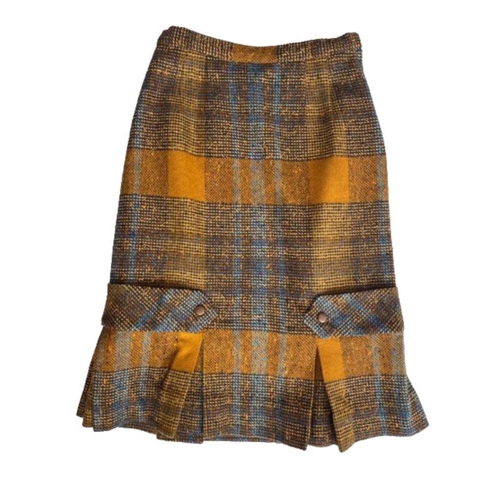 Vintage Pleated Tweed Skirt